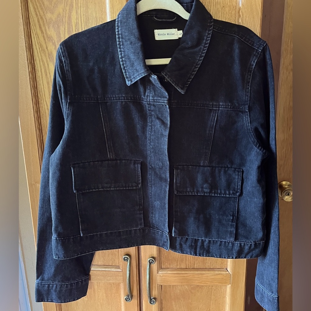 Nicole Miller Envelope Cargo Jeans Jacket - Picture 2 of 7